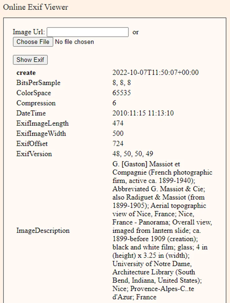online exif viewer